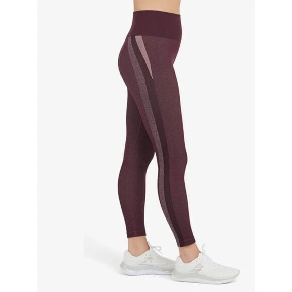 SPANX Seamless Track Stripe Leggings in Plum Sz Sm - Picture 1 of 4